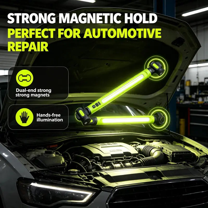 3000LM Rechargeable Magnetic Under Hood LED Work Light with Hooks