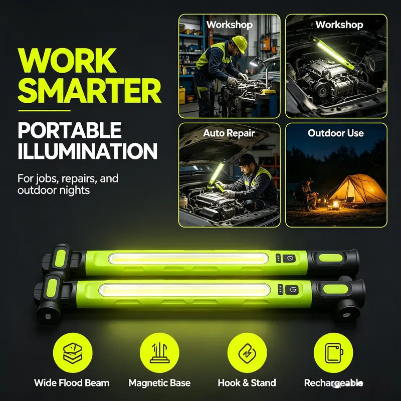 3000LM Rechargeable Magnetic Under Hood LED Work Light with Hooks