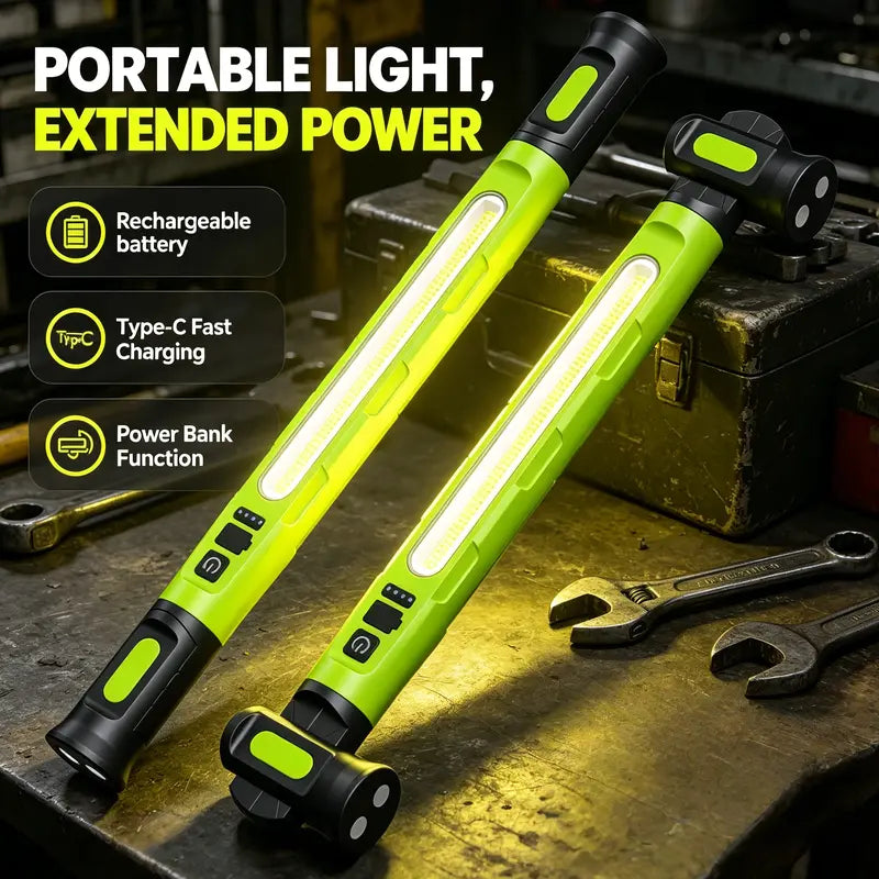 3000LM Rechargeable Magnetic Under Hood LED Work Light with Hooks